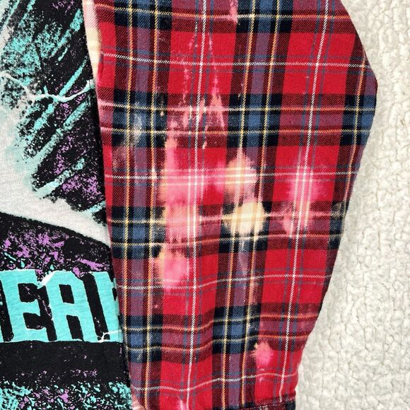 Rare Two Gypsea Souls AC/DC Flannel Shirt Custom Upcycled One of a Kind Rock XL - Picture 5 of 9